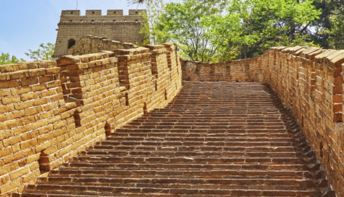 Stone staircase of Great Wall of China, section "Mitianyu".